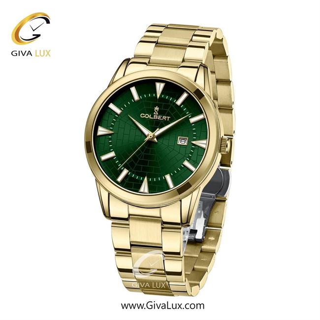 ساعت مچی اورجینال مردانه کلبرت COLBERT طلایی | طلایی| سبز یشمی تیره| کد رفرنس 0289G