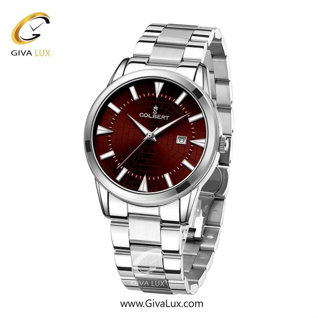 ساعت مچی اورجینال مردانه کلبرت COLBERT نقره ای | نقره ای| زرشکی| کد رفرنس 0289G