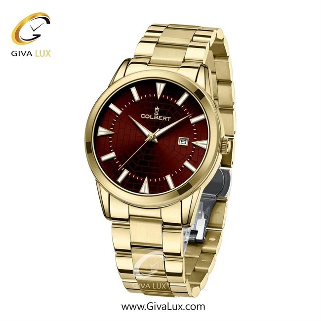 ساعت مچی اورجینال مردانه کلبرت COLBERT طلایی | طلایی| زرشکی| کد رفرنس 0289G