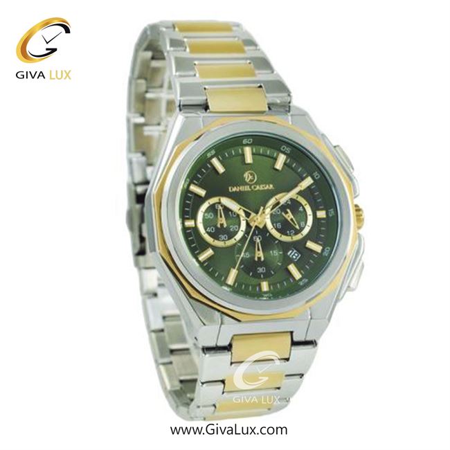 ساعت مچی اورجینال مردانه دنیل سزار سه موتوره کرنوگراف نقره ای-طلایی | نقره ای-طلایی| سبز یشمی تیره| کد رفرنس DC-1189
