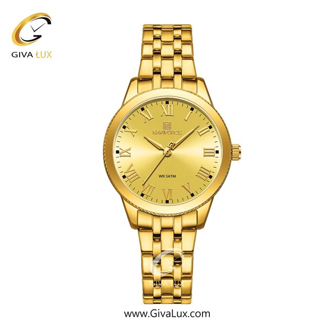 ساعت مچی اورجینال زنانه ناوی فورس|Naviforce|نوی فورس|نیوی فورس طلایی | طلایی| طلایی| کد رفرنس NF5032