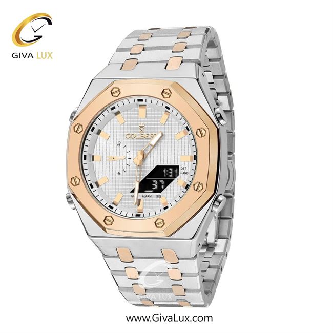 ساعت مچی اورجینال مردانه کلبرت COLBERT دو زمانه رزگلد | رزگلد-نقره ای| نقره ای| کد رفرنس 0293G