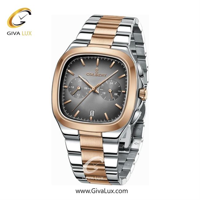 ساعت مچی اورجینال مردانه کلبرت COLBERT سه موتوره فول تایم رزگلد | رزگلد-نقره ای| دودی|تیتانیوم| کد رفرنس 0295G