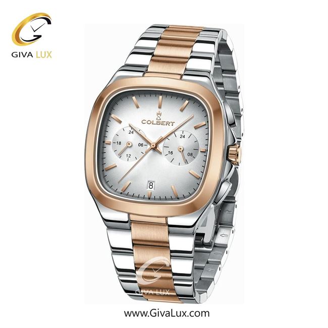 ساعت مچی اورجینال مردانه کلبرت COLBERT سه موتوره فول تایم رزگلد | رزگلد-نقره ای| نقره ای| کد رفرنس 0295G