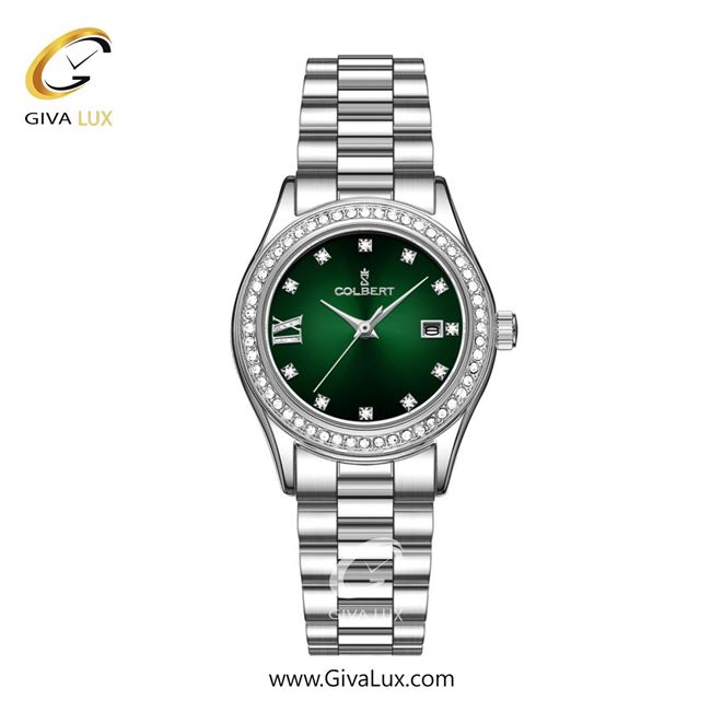 ساعت مچی اورجینال زنانه کلبرت COLBERT نقره ای | نقره ای| سبز یشمی تیره| کد رفرنس 0296L