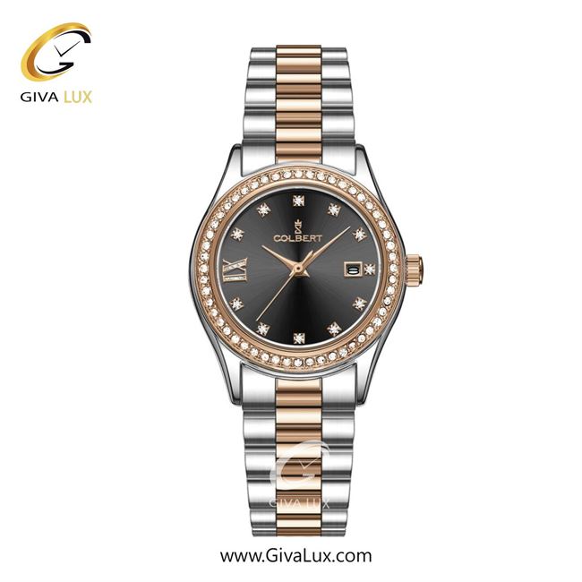 ساعت مچی اورجینال زنانه کلبرت COLBERT رزگلد | نقره ای-رزگلد| مشکی| کد رفرنس 0296L