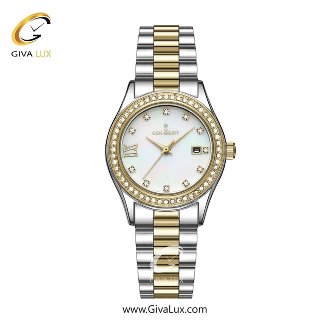 ساعت مچی اورجینال زنانه کلبرت COLBERT طلایی | طلایی-نقره ای| سفید صدفی| کد رفرنس 0296L