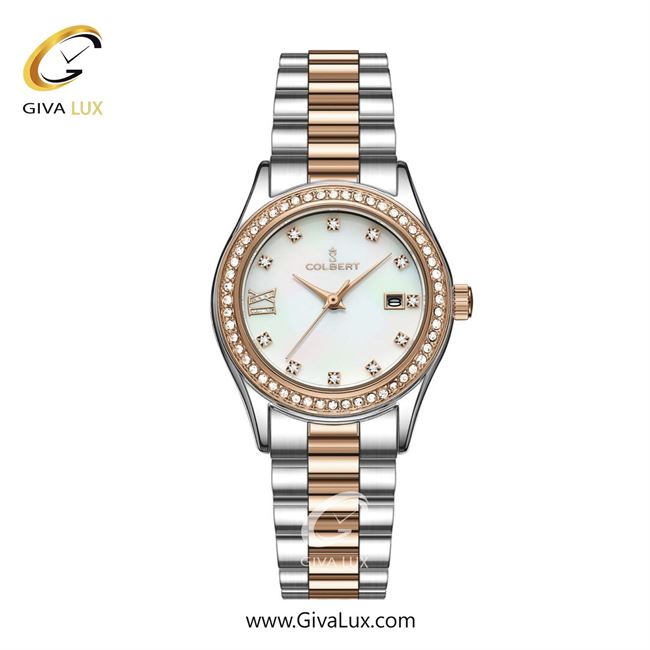 ساعت مچی اورجینال زنانه کلبرت COLBERT رزگلد | رزگلد-نقره ای| سفید صدفی| کد رفرنس 0296L