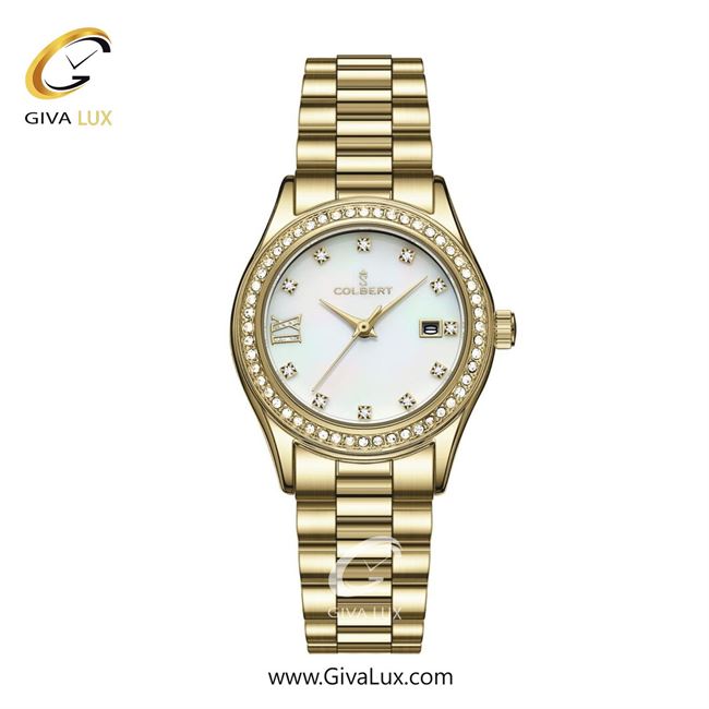 ساعت مچی اورجینال زنانه کلبرت COLBERT طلایی | طلایی| سفید صدفی| کد رفرنس 0296L