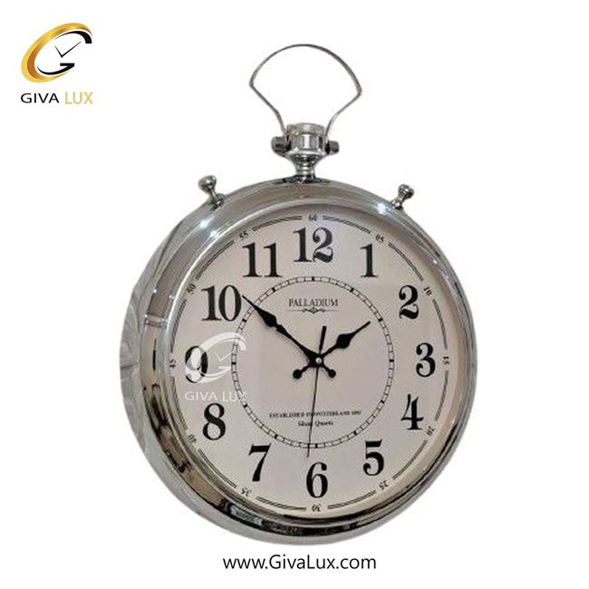 ساعت دیواری اورجینال پالادیوم آلیاژ فلزی نقره ای| کد رفرنس 105