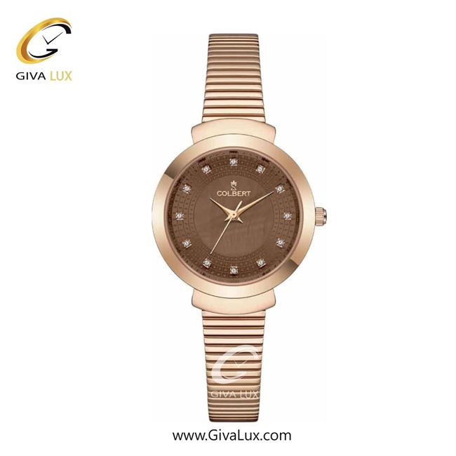ساعت مچی اورجینال زنانه کلبرت COLBERT رزگلد | رزگلد| قهوه ای| کد رفرنس 0301L