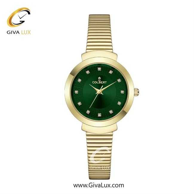 ساعت مچی اورجینال زنانه کلبرت COLBERT طلایی | طلایی| سبز یشمی تیره| کد رفرنس 0301L