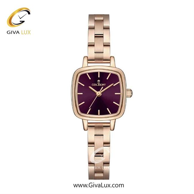 ساعت مچی اورجینال زنانه کلبرت COLBERT رزگلد | رزگلد| بادمجانی| کد رفرنس 0302L