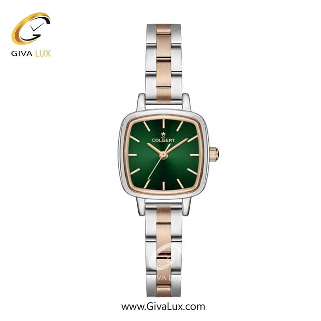 ساعت مچی اورجینال زنانه کلبرت COLBERT نقره ای-رزگلد | نقره ای-رزگلد| سبز یشمی تیره| کد رفرنس 0302L