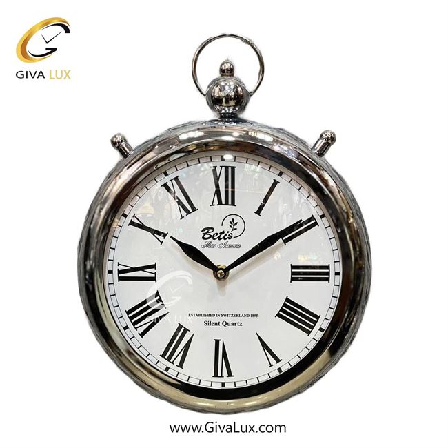 ساعت دیواری اورجینال بتیس آلیاژ فلزی نقره ای| کد رفرنس 3026