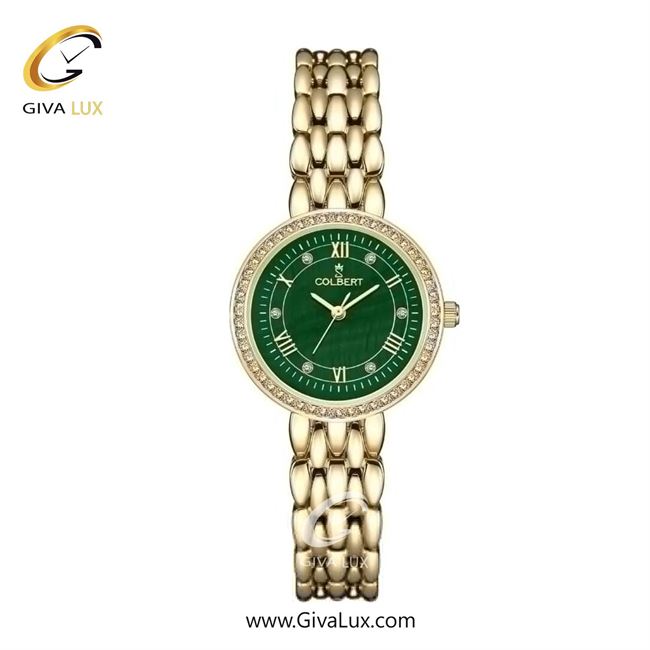 ساعت مچی اورجینال زنانه کلبرت COLBERT طلایی | طلایی| سبز یشمی تیره| کد رفرنس 0304L