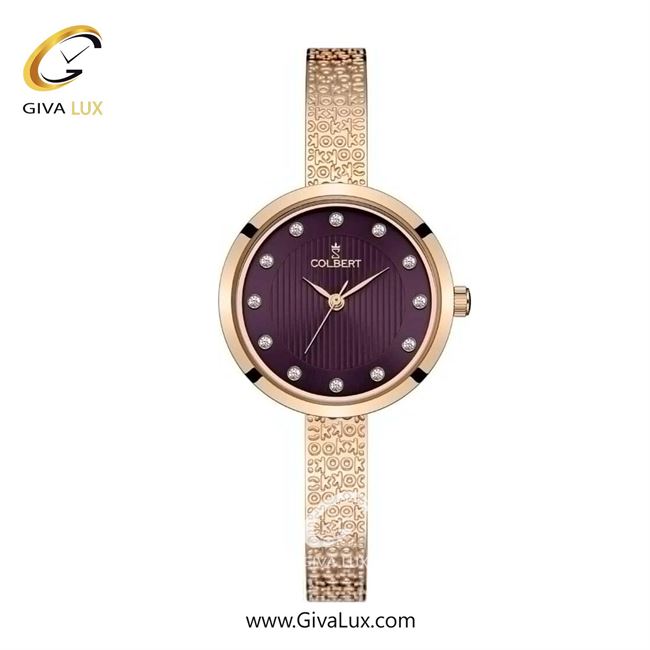 ساعت مچی اورجینال زنانه کلبرت COLBERT رزگلد | رزگلد| بادمجانی| کد رفرنس 0305L