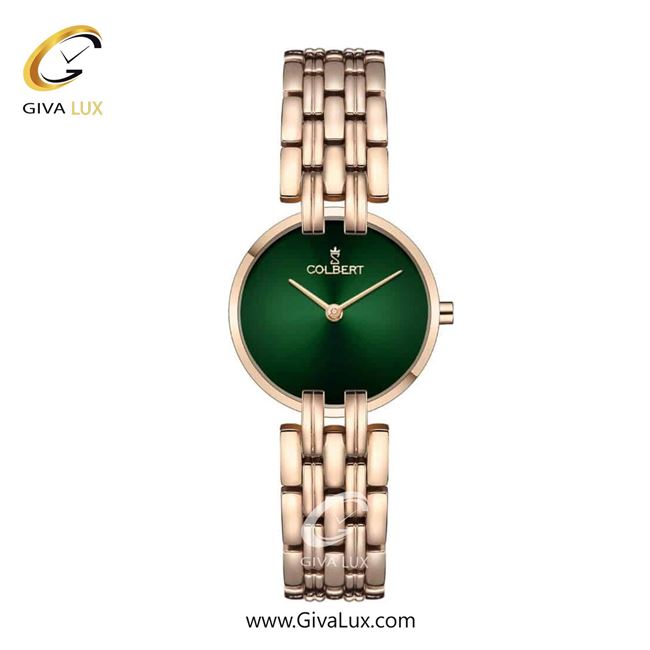 ساعت مچی اورجینال زنانه کلبرت COLBERT رزگلد | رزگلد| سبز یشمی تیره| کد رفرنس 0306L