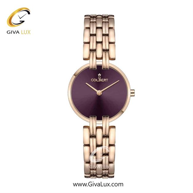 ساعت مچی اورجینال زنانه کلبرت COLBERT رزگلد | رزگلد| بادمجانی| کد رفرنس 0306L