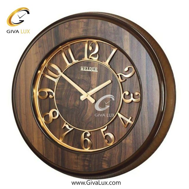 ساعت دیواری اورجینال ولدر PVC قهوه ای| کد رفرنس 306