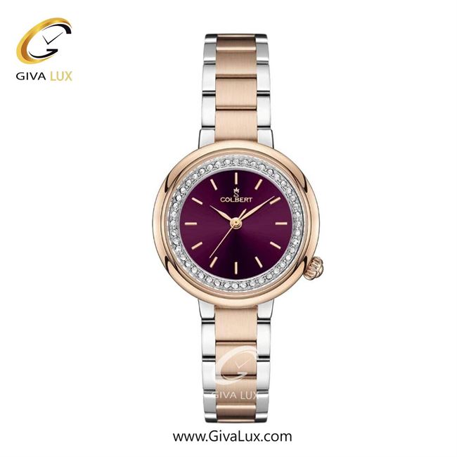 ساعت مچی اورجینال زنانه کلبرت COLBERT رزگلد-نقره ای | رزگلد-نقره ای| بادمجانی| کد رفرنس 0307L