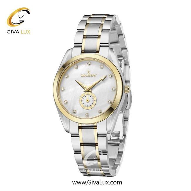 ساعت مچی اورجینال زنانه کلبرت COLBERT دو موتوره زیر ثانیه طلایی | نقره ای-طلایی| نقره ای| کد رفرنس 0308L