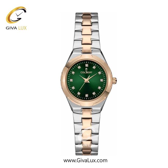 ساعت مچی اورجینال زنانه کلبرت COLBERT رزگلد | نقره ای-رزگلد| سبز یشمی تیره| کد رفرنس 0309L