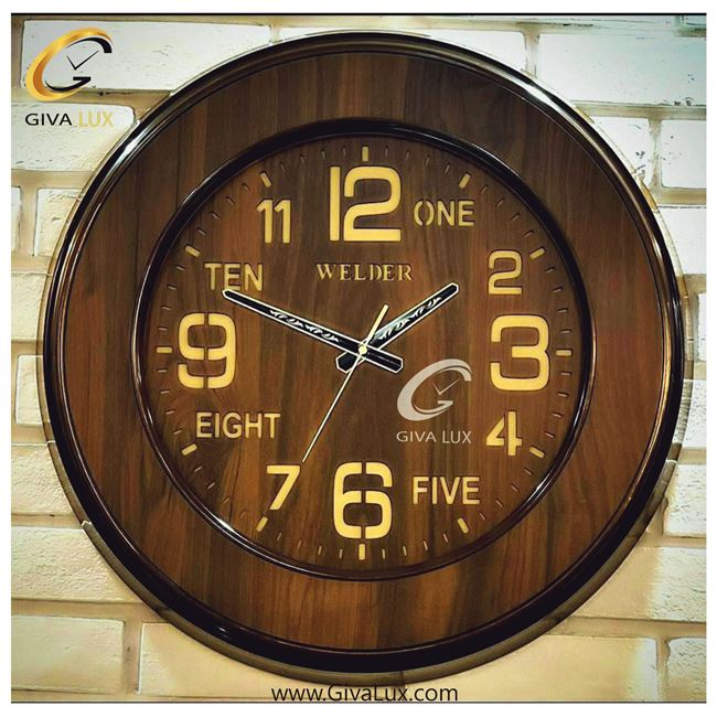 ساعت دیواری اورجینال ولدر PVC قهوه ای| کد رفرنس 309
