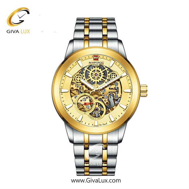 ساعت مچی اورجینال مردانه اتومات ناوی فورس|Naviforce|نوی فورس|نیوی فورس طلایی | نقره ای| طلایی| کد رفرنس NFS 1002