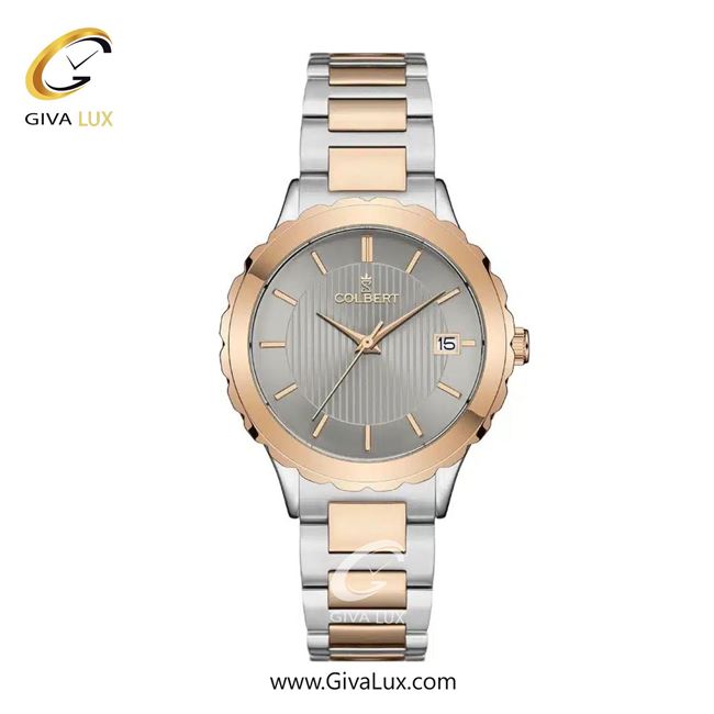 ساعت مچی اورجینال زنانه کلبرت COLBERT رزگلد | نقره ای-رزگلد| طوسی| کد رفرنس 0310L
