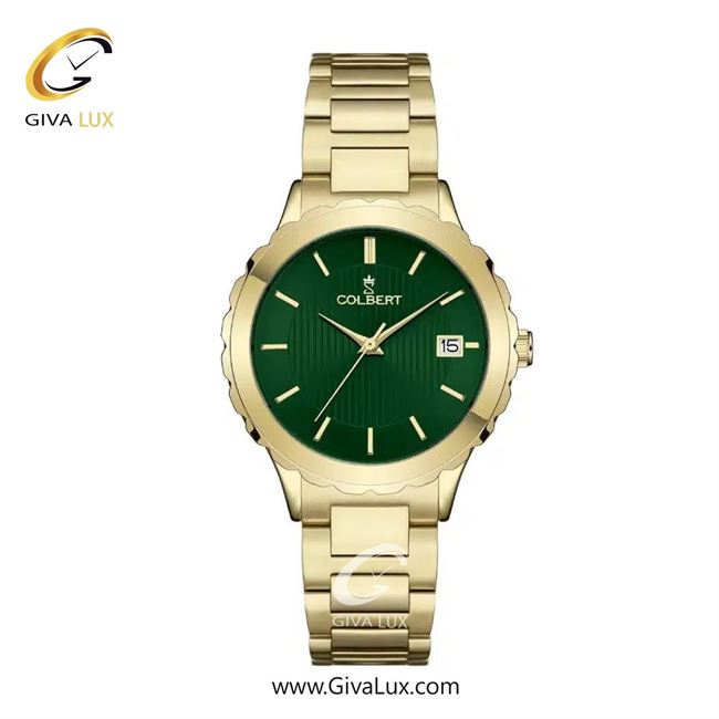 ساعت مچی اورجینال زنانه کلبرت COLBERT طلایی | طلایی| سبز یشمی تیره| کد رفرنس 0310L