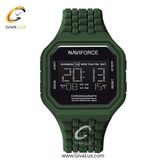 ساعت مچی اورجینال مردانه ناوی فورس|Naviforce|نوی فورس|نیوی فورس سبز | سبز| مشکی| کد رفرنس NF7116 GN/GN