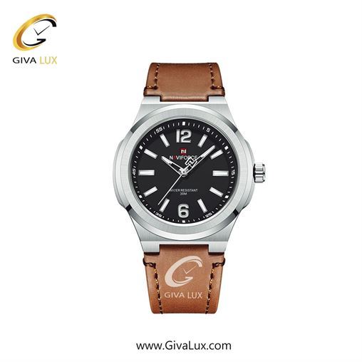 ساعت مچی اورجینال مردانه ناوی فورس|Naviforce|نوی فورس|نیوی فورس نقره ای | قهوه ای| سفید-مشکی| کد رفرنس NF9233 S/B/BN
