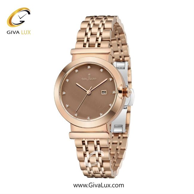 ساعت مچی اورجینال زنانه کلبرت COLBERT رزگلد | رزگلد| قهوه ای| کد رفرنس 0314L