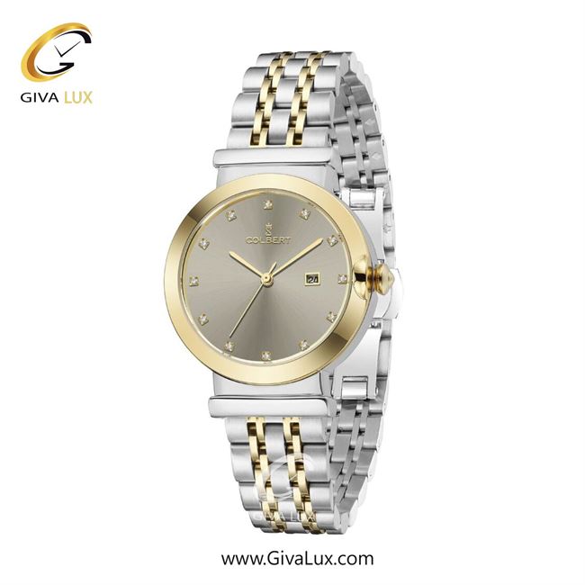 ساعت مچی اورجینال زنانه کلبرت COLBERT طلایی | طلایی-نقره ای| خاکی| کد رفرنس 0314L