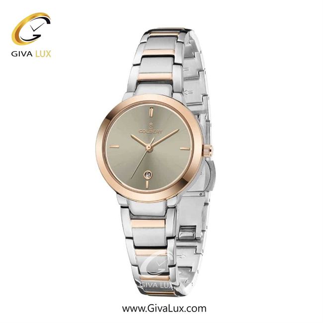 ساعت مچی اورجینال زنانه کلبرت COLBERT رزگلد | نقره ای-رزگلد| خاکی| کد رفرنس  0315L
