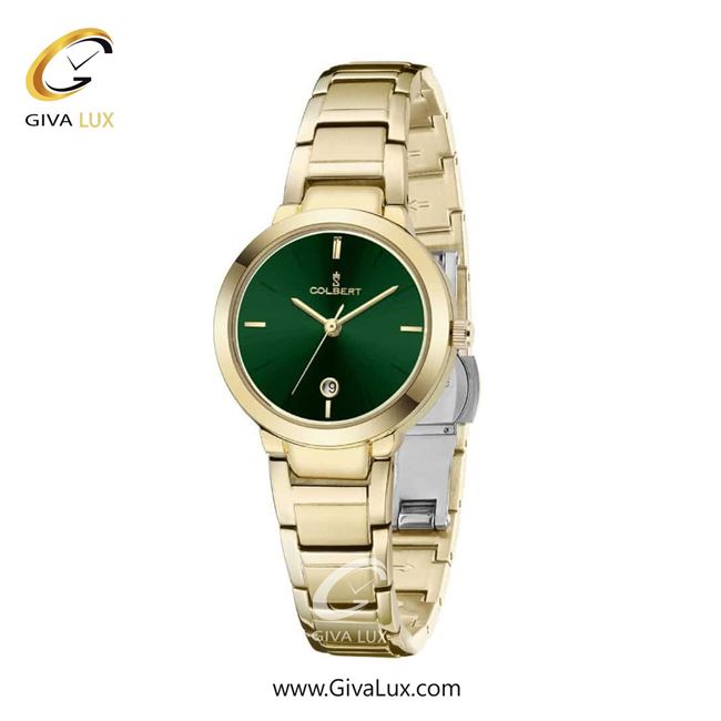 ساعت مچی اورجینال زنانه کلبرت COLBERT طلایی | طلایی| سبز یشمی تیره| کد رفرنس  0315L