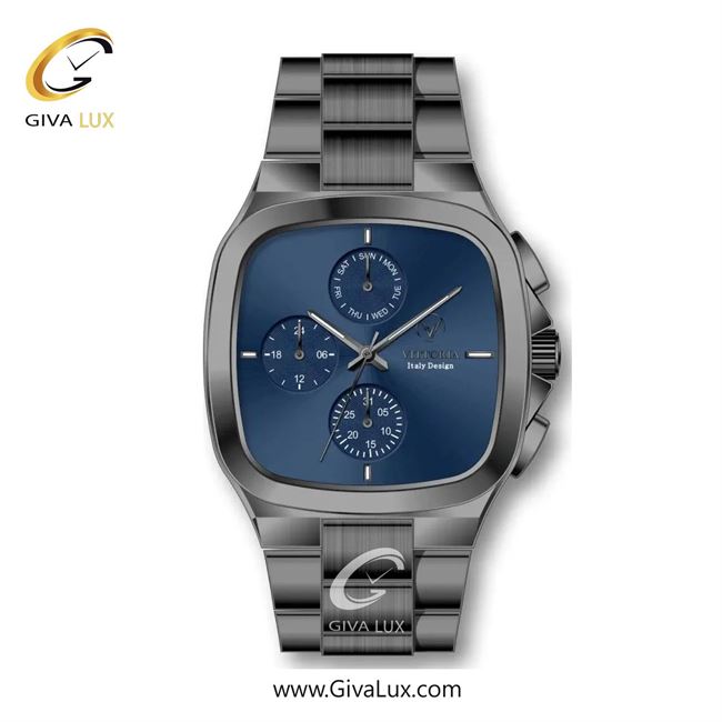 ساعت مچی اورجینال مردانه ویتوریا | Vittoria سه موتوره فول تایم تیتانیوم | تیتانیوم| سرمه ای| کد رفرنس VT3185