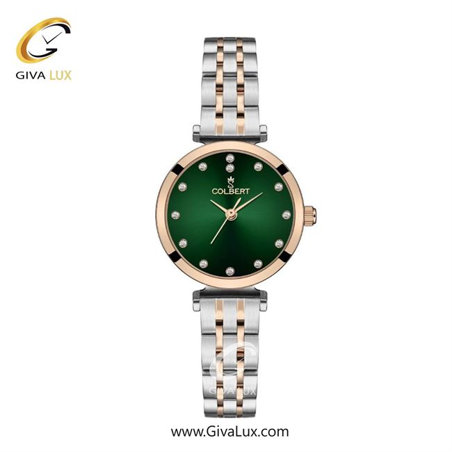 ساعت مچی اورجینال زنانه کلبرت COLBERT رزگلد | نقره ای-رزگلد| سبز یشمی تیره| کد رفرنس 0319L