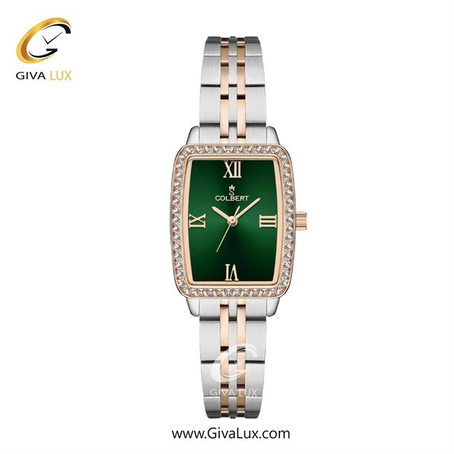 ساعت مچی اورجینال زنانه کلبرت COLBERT رزگلد | نقره ای-رزگلد| سبز یشمی تیره| کد رفرنس 0322L