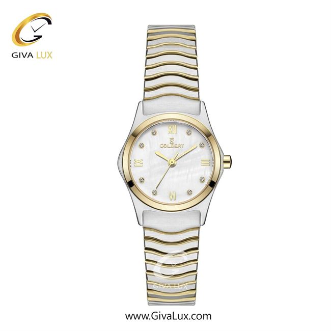 ساعت مچی اورجینال زنانه کلبرت COLBERT طلایی | طلایی-نقره ای| سفید صدفی| کد رفرنس 0324L