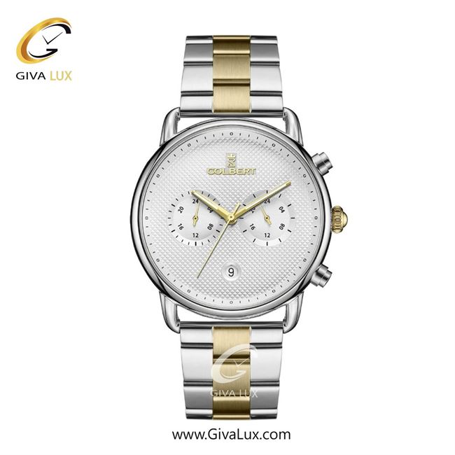 ساعت مچی اورجینال مردانه کلبرت COLBERT سه موتوره فول تایم نقره ای | طلایی-نقره ای| نقره ای| کد رفرنس 0325M
