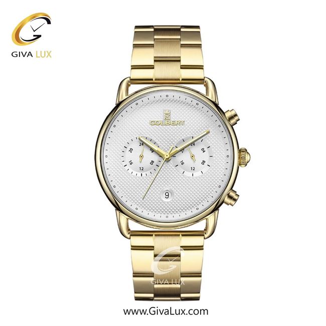 ساعت مچی اورجینال مردانه کلبرت COLBERT سه موتوره فول تایم طلایی | طلایی| نقره ای| کد رفرنس 0325M