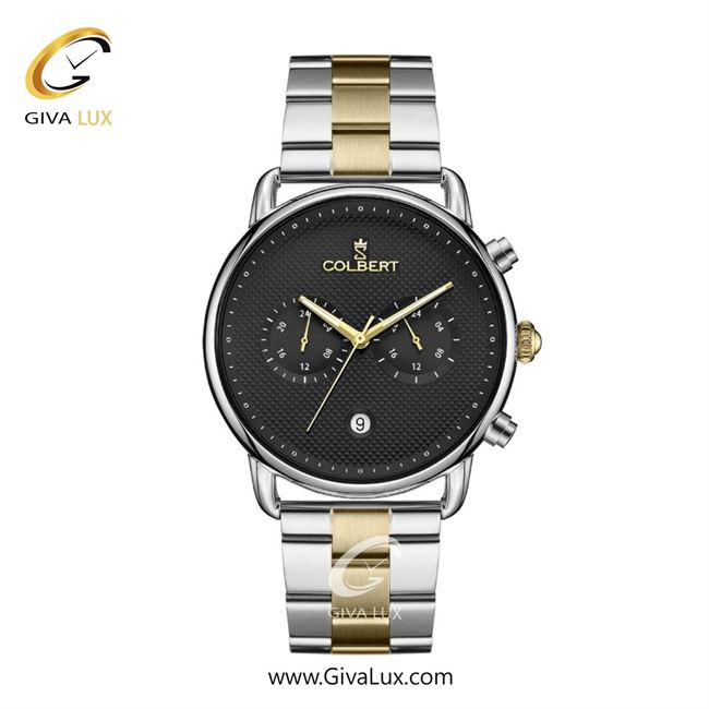 ساعت مچی اورجینال مردانه کلبرت COLBERT سه موتوره فول تایم نقره ای | طلایی-نقره ای| مشکی| کد رفرنس 0325M
