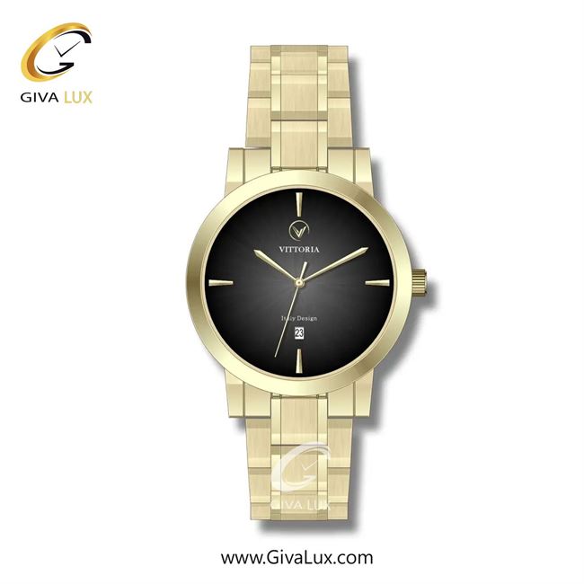 ساعت مچی اورجینال مردانه ویتوریا | Vittoria طلایی | طلایی| مشکی| کد رفرنس VT3252