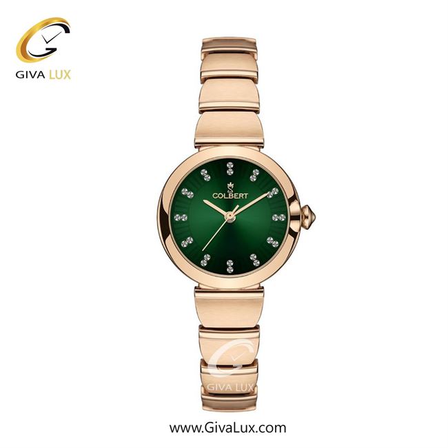 ساعت مچی اورجینال زنانه کلبرت COLBERT رزگلد | رزگلد| سبز یشمی تیره| کد رفرنس 0326L