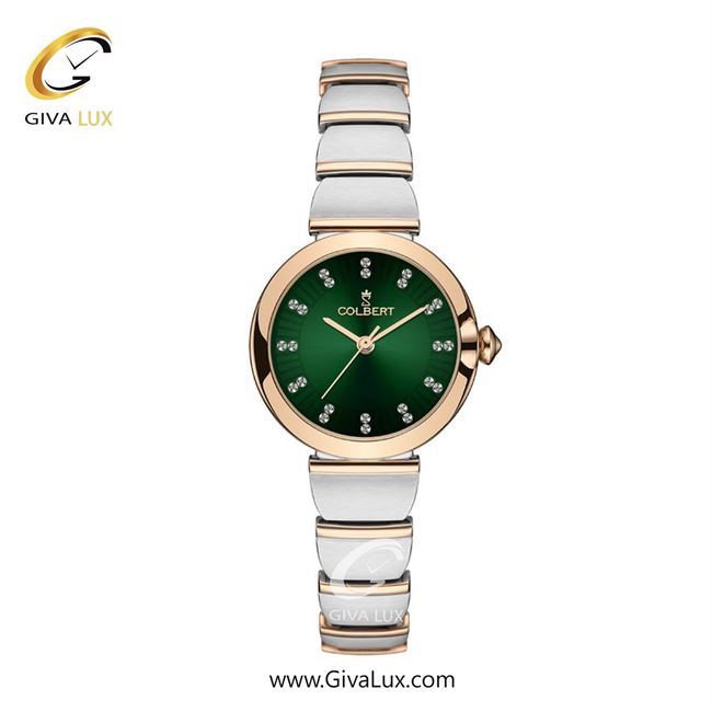 ساعت مچی اورجینال زنانه کلبرت COLBERT رزگلد | نقره ای-رزگلد| سبز یشمی تیره| کد رفرنس 0326L