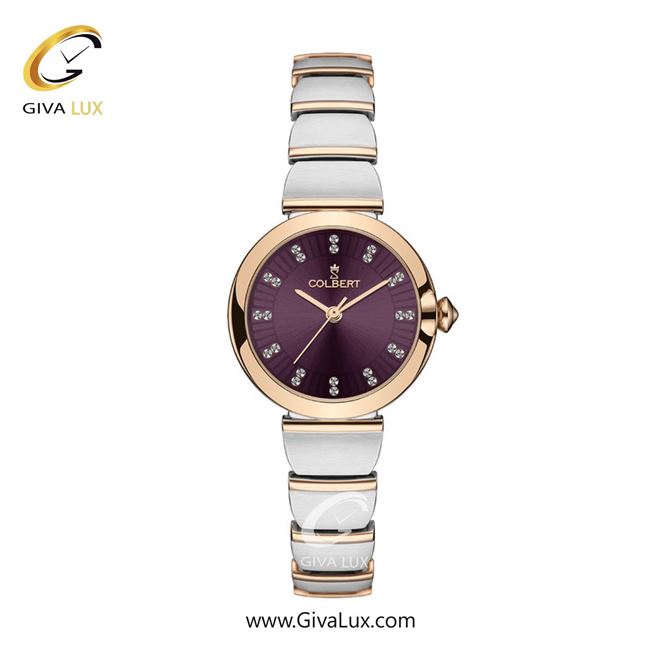ساعت مچی اورجینال زنانه کلبرت COLBERT رزگلد | نقره ای-رزگلد| بنفش| کد رفرنس 0326L