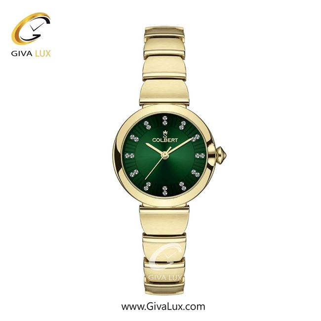 ساعت مچی اورجینال زنانه کلبرت COLBERT طلایی | طلایی| سبز یشمی تیره| کد رفرنس 0326L