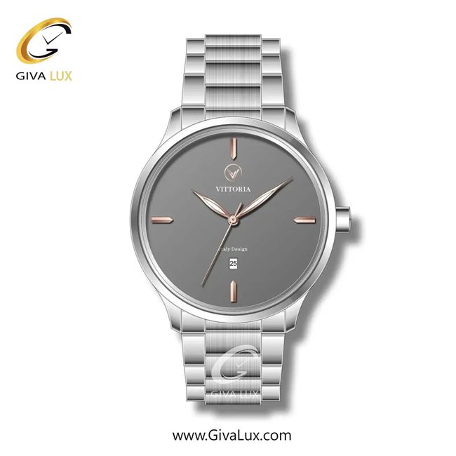 ساعت مچی اورجینال زنانه ویتوریا | Vittoria نقره ای | نقره ای| طوسی| کد رفرنس VT3261